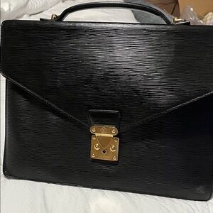 Louis Vuitton, authentic Black Leather Briefcase